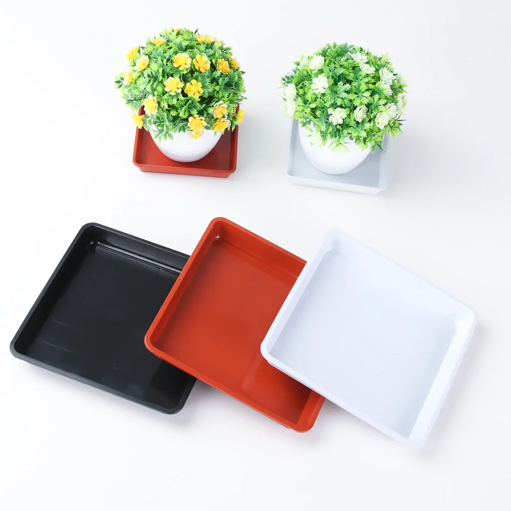 Outdoor 1Pcs Plastic Square Durable Indoor Outdoor Plastic Tray Saucers Drip Trays Plant Saucer