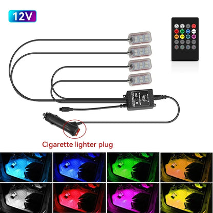 Car   Neon Car LED Interior Lights RGB Ambient Light Kit With APP Wireless Control LED Auto Atmosphere Decorative Lamp