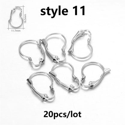 Jewellery  20-50Pcs No Allergic Stainless Steel Ear Hook Earrings Clasps Ear Wire Findings For DIY Jewelry Making Supplies Accessories