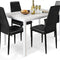 Living Room NEW 5 Pieces Dining Table Set for 4 with Faux Marble Top and Leather Upholstered Chairs, White+Black USA