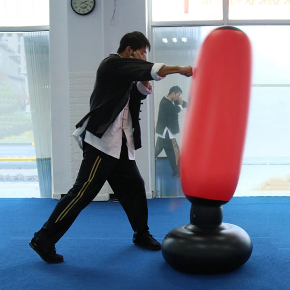 Fitness   160cm Inflatable Punching Bag Adults Kids PVC Boxing Sack Training Pressure Relief Exercise Punching Stand Fitness Equipment