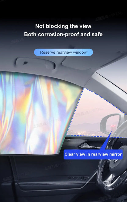 Car   SEAMETAL 2Pcs Magnetic Car Sun Shade Side Window Curtains UV Reflection Car Sun Protection Cover Anti Glare Auto Privacy Curtain