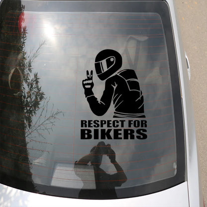 Car   RESPECT FOR BIKERS Car Motorcycle Sticker Reflective Laser Vinyl Decals Decoration Funny Stickers 15x11CM