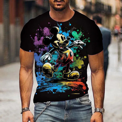 Men clothing   Disney Mickey Mouse 3D Print T-Shirt Summer Daily Loose Short Sleeve Tops Casual Tees Unisex Clothing Apparel