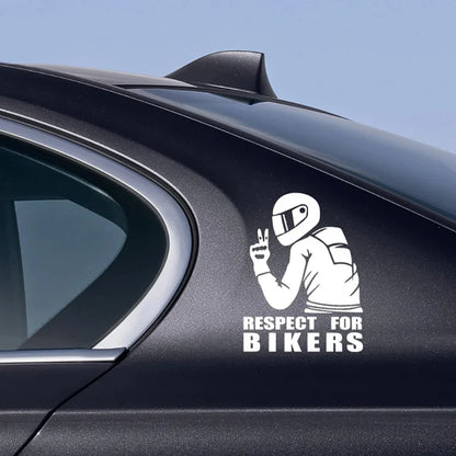 Car   RESPECT FOR BIKERS Car Motorcycle Sticker Reflective Laser Vinyl Decals Decoration Funny Stickers 15x11CM