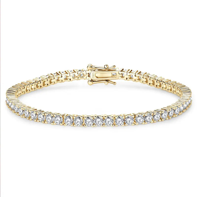 Jewellery   Anziw 925 Sterling Silver Plated 14K Gold Tennis Bracelet 3mm 5mm