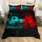 Bedroom  Teen Boys Gamer Duvet Cover Set Queen/King Size,Boys Gamepad Comforter Cover,Black Classic Retro Gaming Polyester Quilt Cover