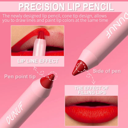 Makeup and Face 18-Colors Lipstick Pencil Waterproof Sexy Red Matte Contour Tint Lipstick Lasting