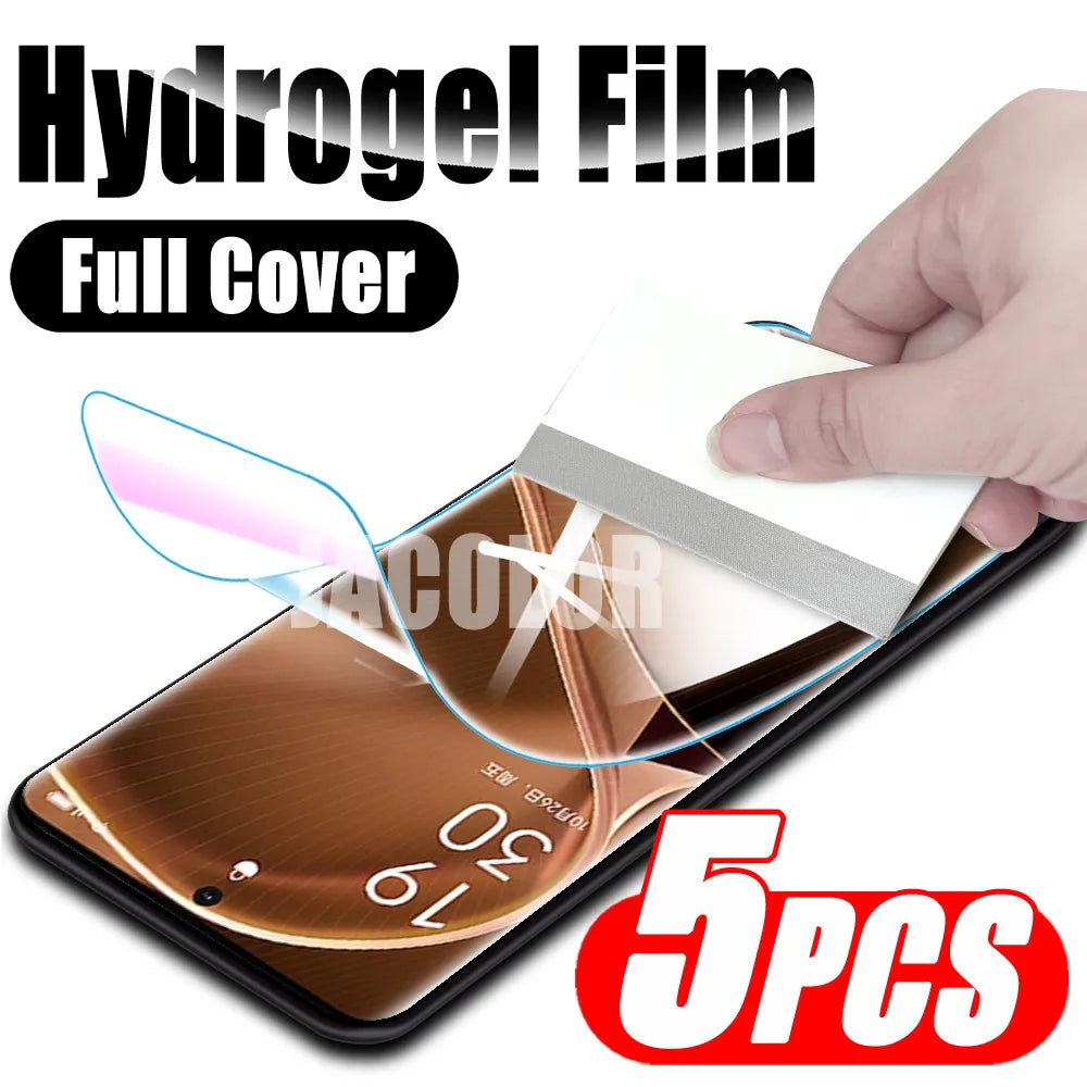 Mobile   5PCS Safety Film For X6 X5 X3 X2 Pro Mobile Screen Gel Protector Hydrogel Film For FindX6 X6Pro X5Pro X 6 Hidrogel Not Glass