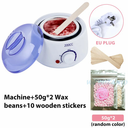 bathroom  200CC Wax Heater Warmer Hair Removal Machine For Hand Foot Body SPA Epilator Paraffin Wax Pot +Wax Beans + Wood Sticks