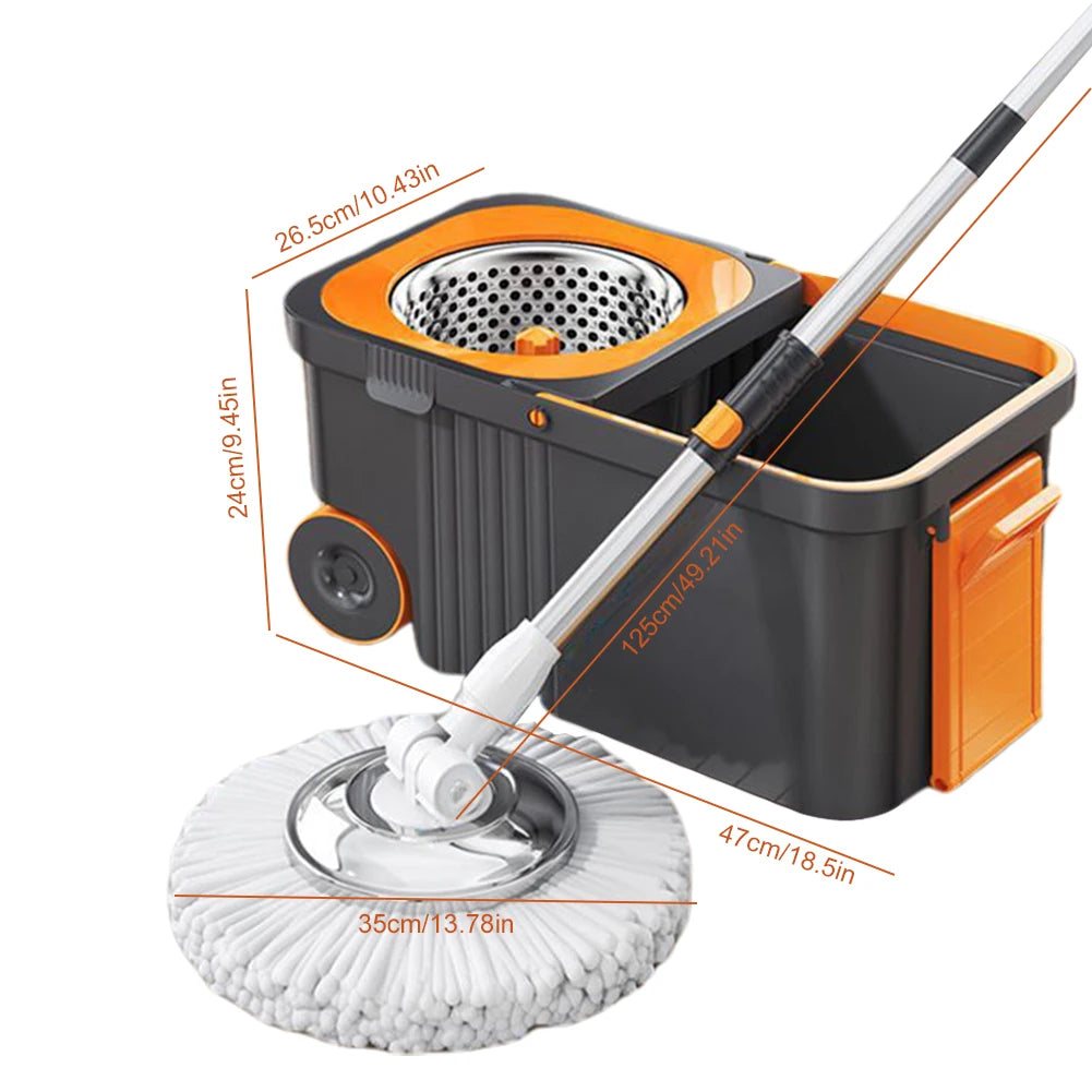 Kitchen   Hand-free Automatic Dehydration Mop Bucket Set Cleaner with Replacement Head Refills Rotary Lazy Mop Home Floor Cleaning Tools