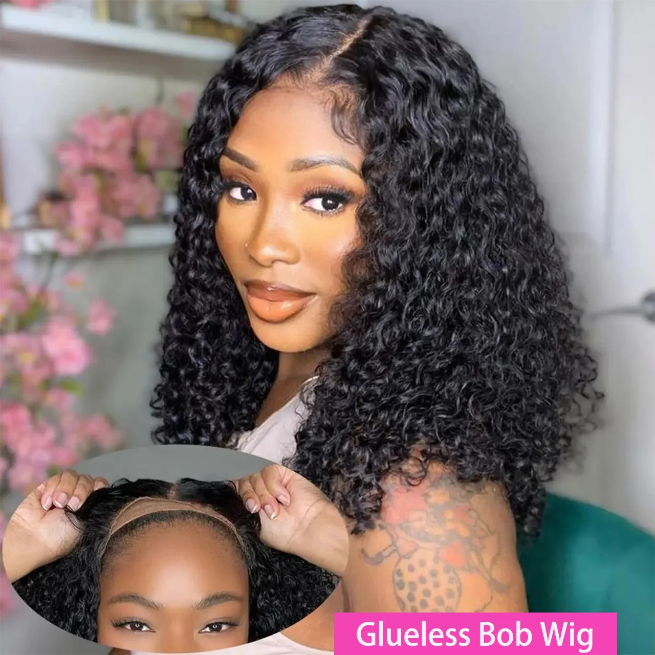 Crown & Glory Wigs   Wigs Human Hair Ready to Go Wear Short Curly Lace Frontal Wigs Human Hair Preplucked Brazilian Wigs for Woman on Sale