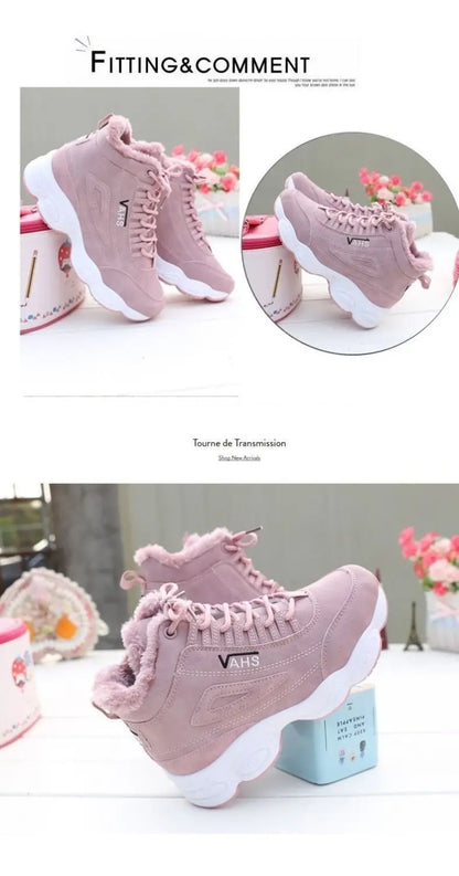 Woman shoes New High-quality Warm Cotton Shoes for Women High-top Short Plush Sports Women's Shoes Non-slip Casual Flat-soled Women's Shoes