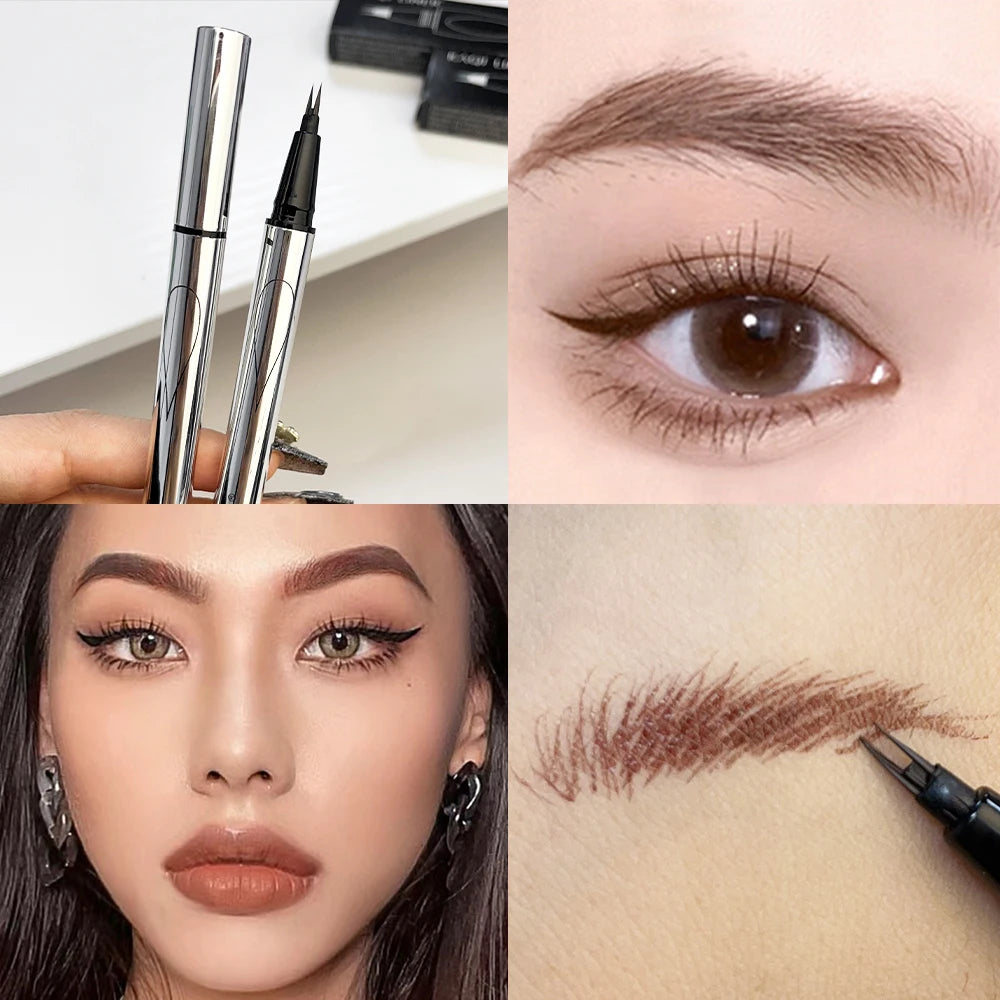 Makeup and face  2 Point Wild Liquid Eyebrow Pencil Lasting Eyebrow Tattoo Waterproof Eyeliner Lower Eyelash