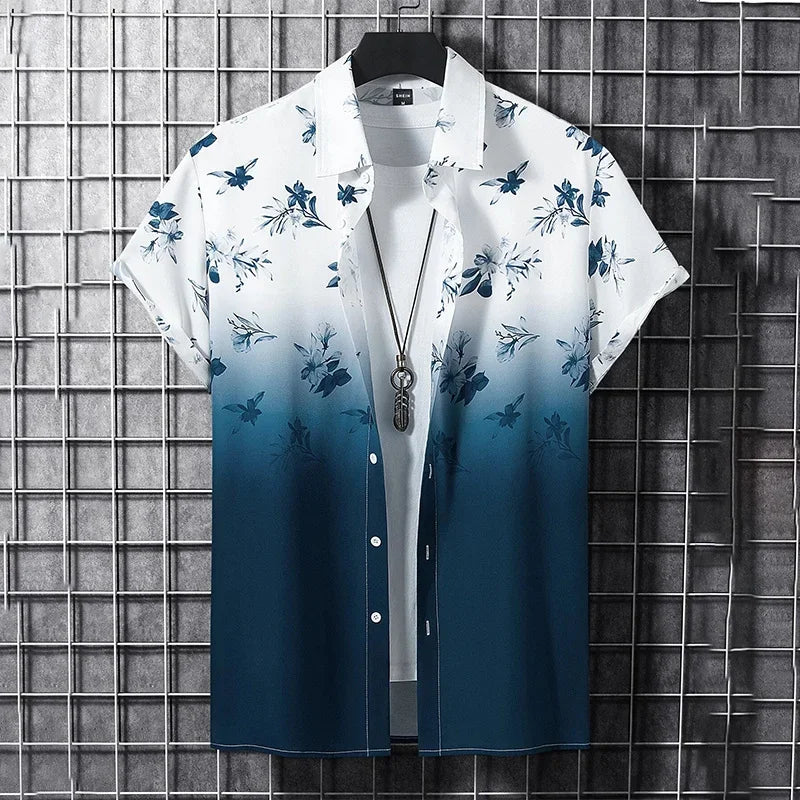 men clothing  Graffiti Blossom Printed Shirts For Men  Long Sleeve T Shirt