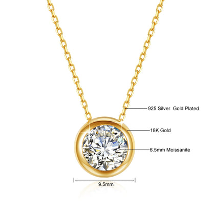 Jewellery   Moissanite Pendant 0.5ct Real 18k Gold Necklace Pure AU750 Diamond Fine Jewelry Wedding Anniversary