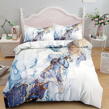 Bedroom   Marble Bedding Set King/Queen Size,Grey Gold Marble Duvet Cover Men Adults Modern Abstract Art Tie Dye Gothic Soft Quilt Cover