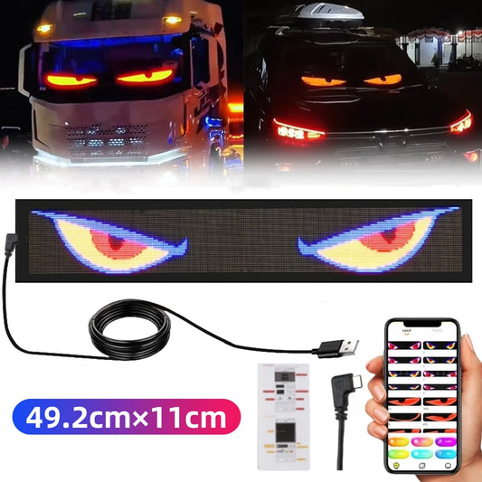 Car   Devil Eyes Light Car Programmable Flexible Car Window Screen LED Eyes Animated Glowing Car Eye Light For Windshield