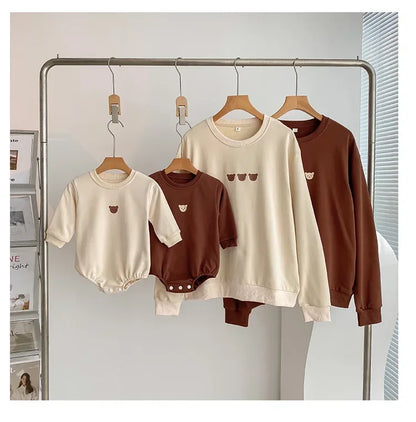 Girl clothing Parent-child Matching Clothes for Whole Family Dad Mom and Daughter Son Clothing Bodsyuit Sweatshirts Autumn Korean Fashion