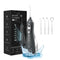 Bathroom Portable Dental Oral Irrigator Water Flosser USB Rechargeable 4 Nozzles Water Jet 300ml Water Tank Waterproof IPX7