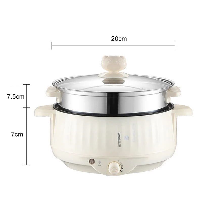 Kitchen 1.7L Multicooker Single/Double Layer Electric Pot 1-2 People Household Non-stick Pan Hot Pot Rice Cooker Cooking Appliances