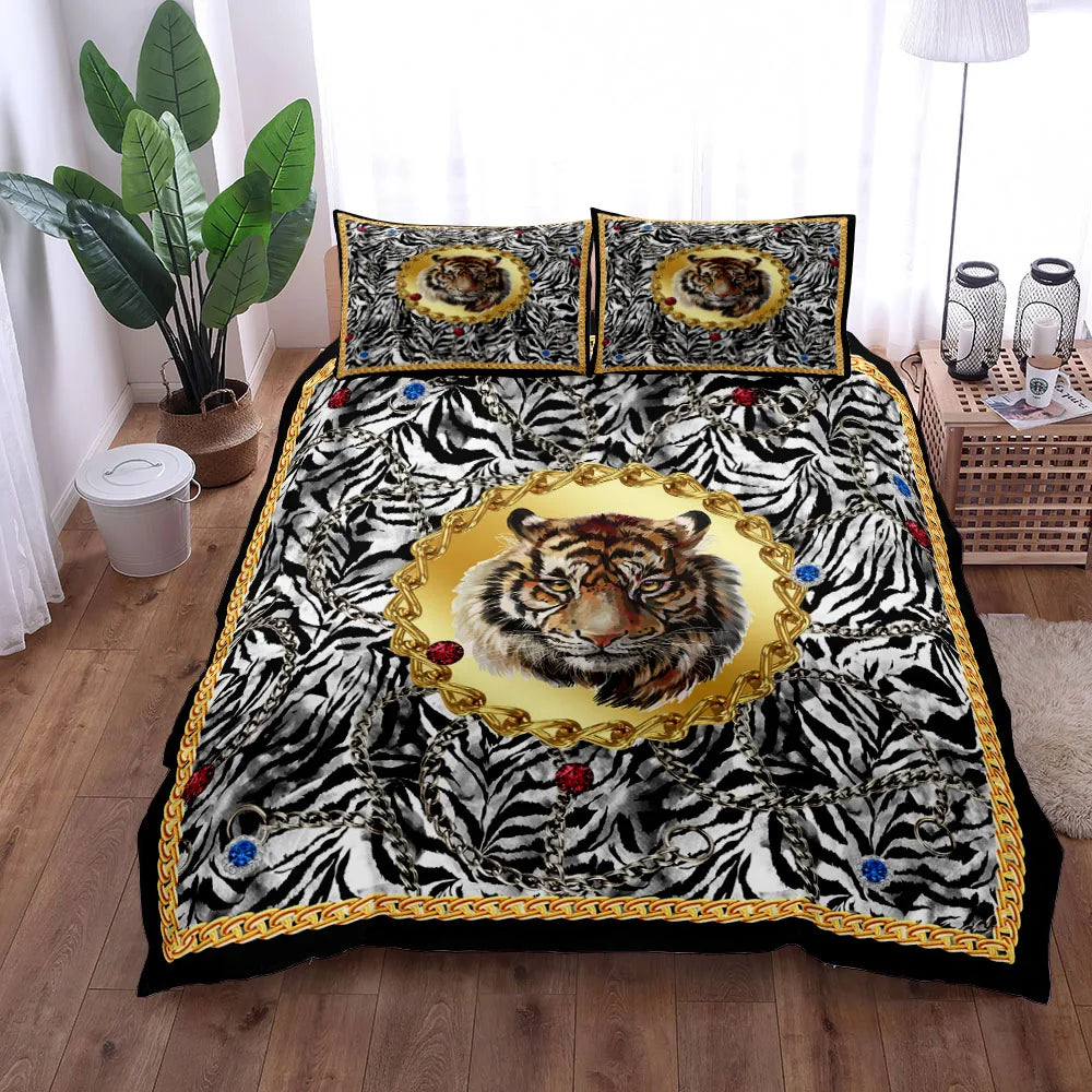 Bedroom  Seamless Chains Baroque Pattern  Bohemian Bedding Set Small Single Twin Double Queen King Cal King Size Bed Linen Set