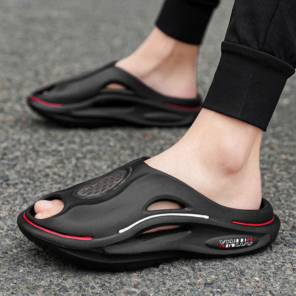 Men shoes Comwarm Men Clogs Slippers Mens Flat Sandals Summer Holes Garden Shoes   Beach Sandals EVA Thick Sole Home Slides Fashion