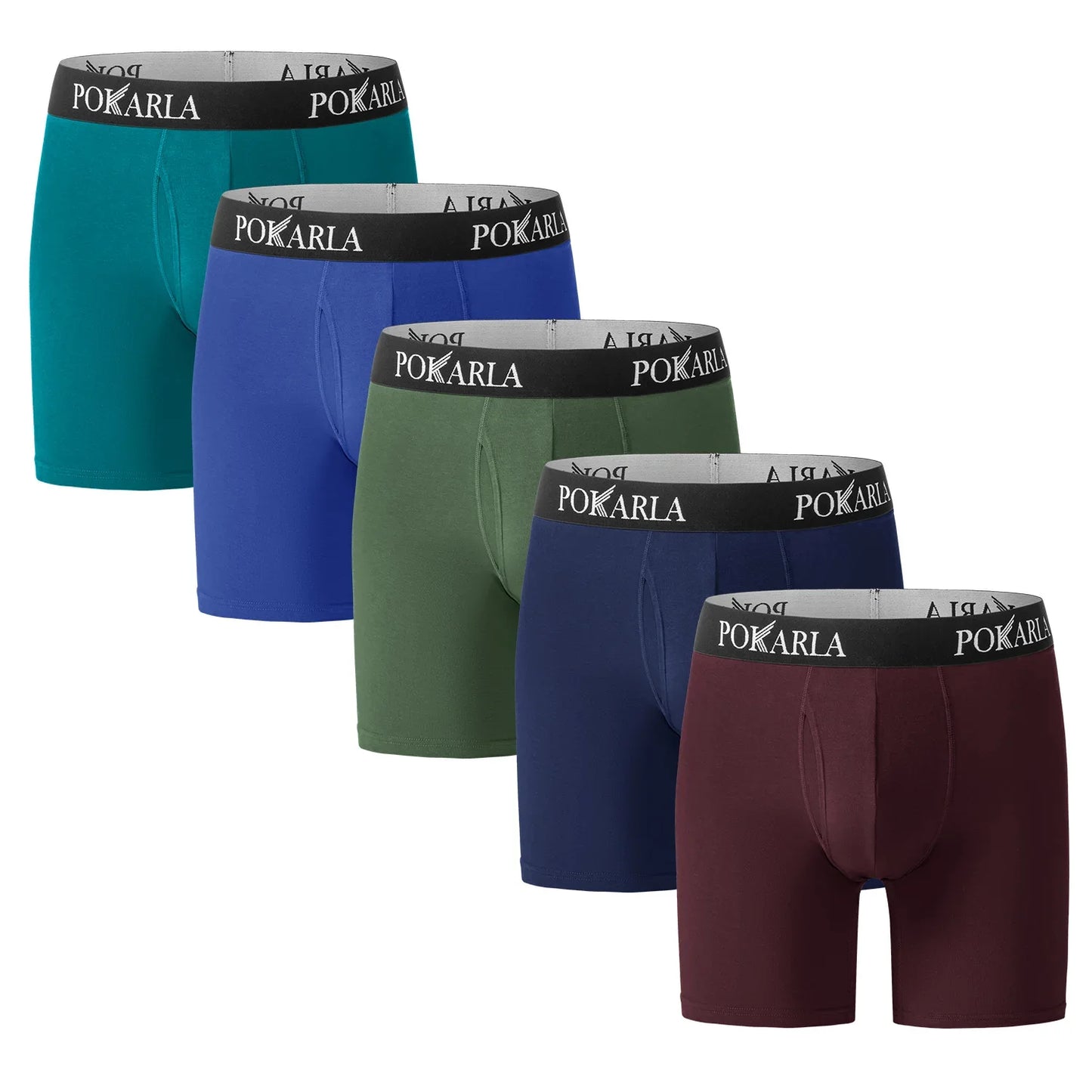 Men clothing   POKARLA 5pcs Men’s Cotton Boxer Shorts Open Fly U Pouch Soft Breathable Male Underwear Tagless Sexy Underpants Elastic Panties