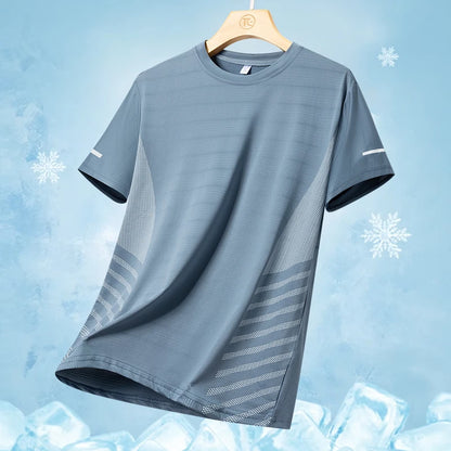 Men clothing  Ice Silk Thin Short Sleeve Quick Drying T-shirt for Men