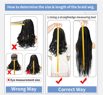 Crown & Glory Wigs  40" Twist Braids Lace Wig Synthetic Full Lace Front Braided Wigs For Black Women Knotless Box Twist Braid Wig Braided Wigs Cheap