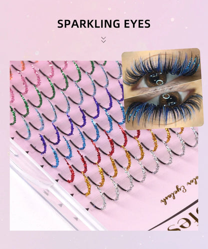 Makeup and face  Lash professor Mix Coloured Glitter Eyelashes False Shiny Colourfu