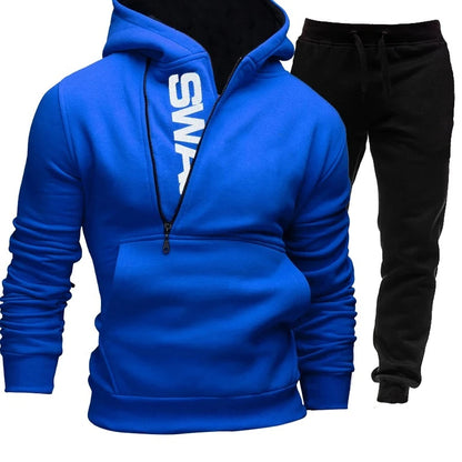 Men shoes New Fashion Letter Printed Mens Tracksuit Zipper Hoodie Suits Two Pieces Set Jogging Suit Sports Wear