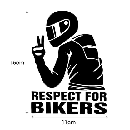 Car   RESPECT FOR BIKERS Car Motorcycle Sticker Reflective Laser Vinyl Decals Decoration Funny Stickers 15x11CM