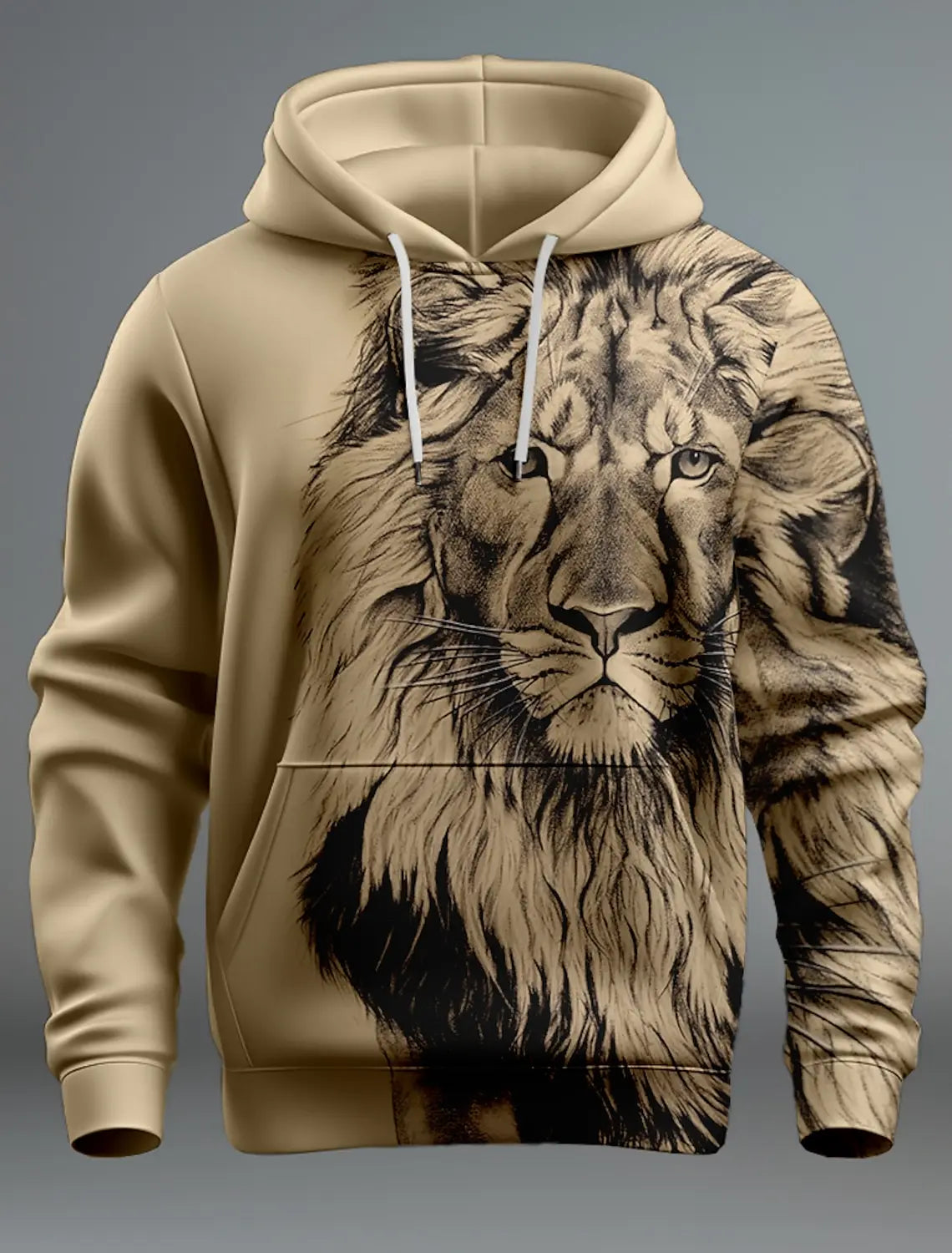 Men clothing  Graphic Lion Men's Fashion 3D Print Hoodie Streetwear Hoodies Long Sleeve