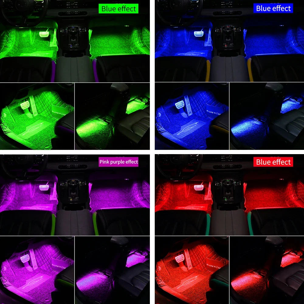 Car   Neon Car LED Interior Lights RGB Ambient Light Kit With APP Wireless Control LED Auto Atmosphere Decorative Lamp