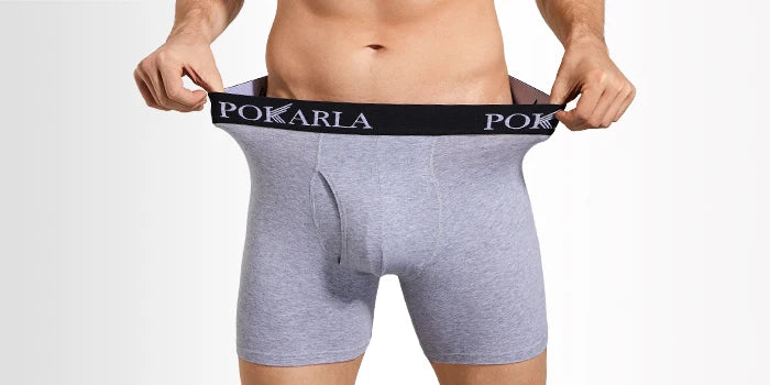 Men clothing   POKARLA 5pcs Men’s Cotton Boxer Shorts Open Fly U Pouch Soft Breathable Male Underwear Tagless Sexy Underpants Elastic Panties