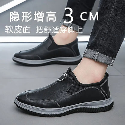 Men Shoes Leather Original Sewing Shoes New Men's Casual Leather Shoes Breathable Platform Loafers for Men 2023