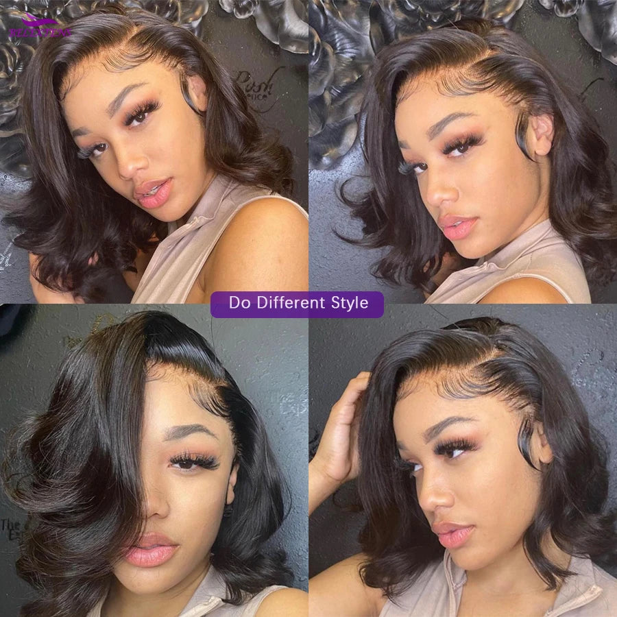 Crown & Glory Wigs 13x4 Bob Wig Human Hair Lace Front Wigs Human Hair Pre Plucked with Baby Hair 220% Density 10-16 inch Cheap Short Bob Hair Wigs