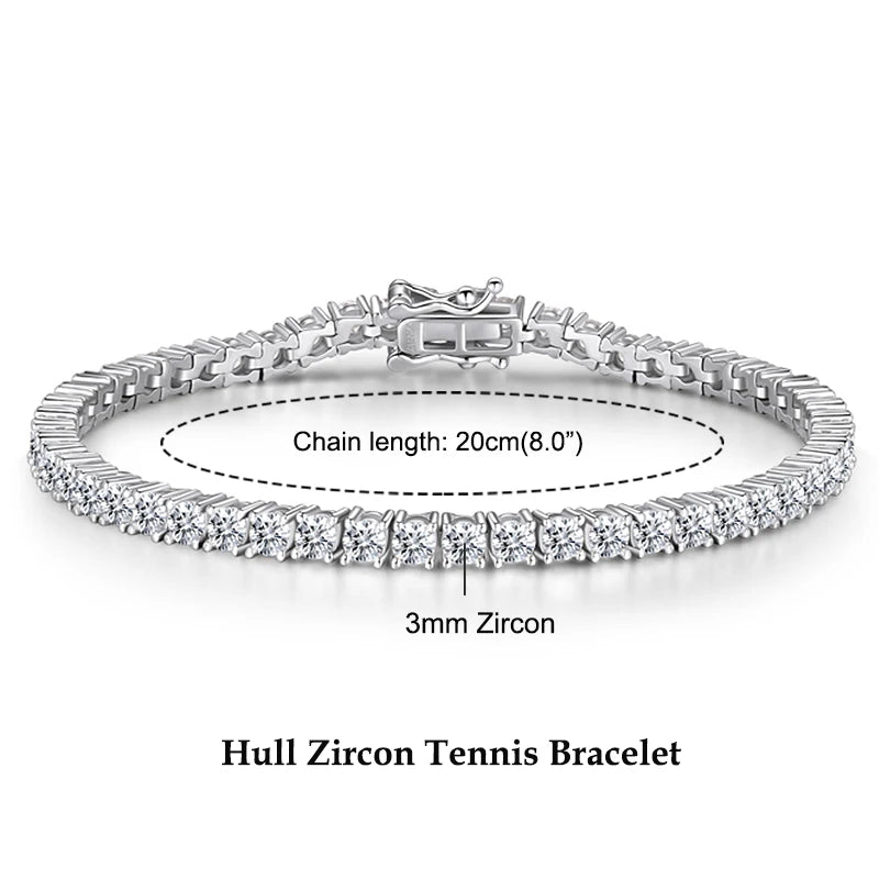 Jewellery   Anziw 925 Sterling Silver Plated 14K Gold Tennis Bracelet 3mm 5mm