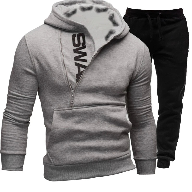 Men shoes New Fashion Letter Printed Mens Tracksuit Zipper Hoodie Suits Two Pieces Set Jogging Suit Sports Wear