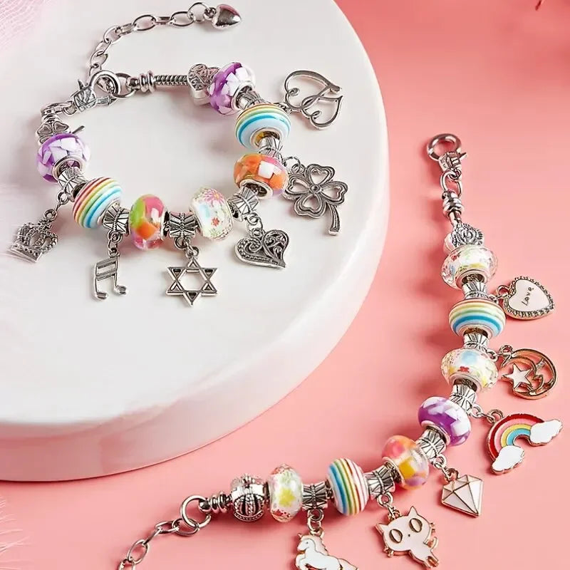 Toys DIY Handmade Toy Girl Bracelet Handmade Beaded Diy Material Wear Bead Necklace Girl Children Birthday Toy Gift