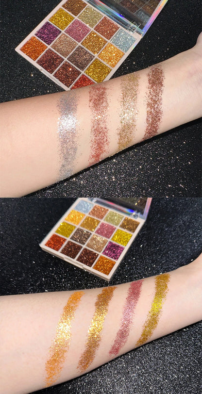 Makeup and face 16-color Eyeshadow Palette Shiny Gold Pearly Matte Glitter Eyeshadow