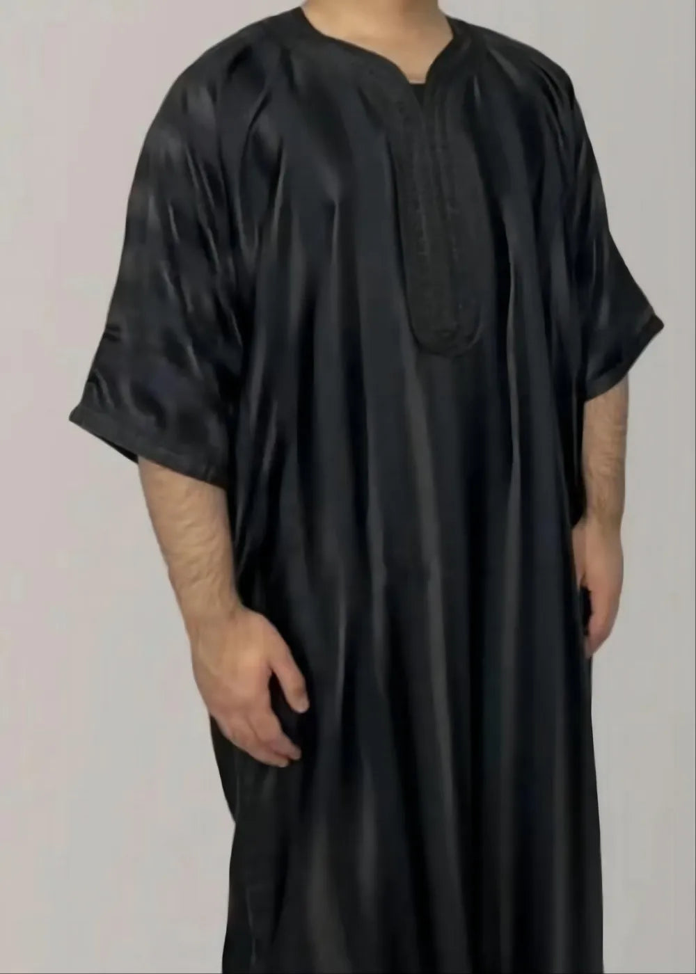 Muslim family   Eid Muslim Men Kaftan Long Robes Stripe Printing Loose Ramadan Leisure Traditional Ethnic Middle East Kurta Arab Turkish Dubai