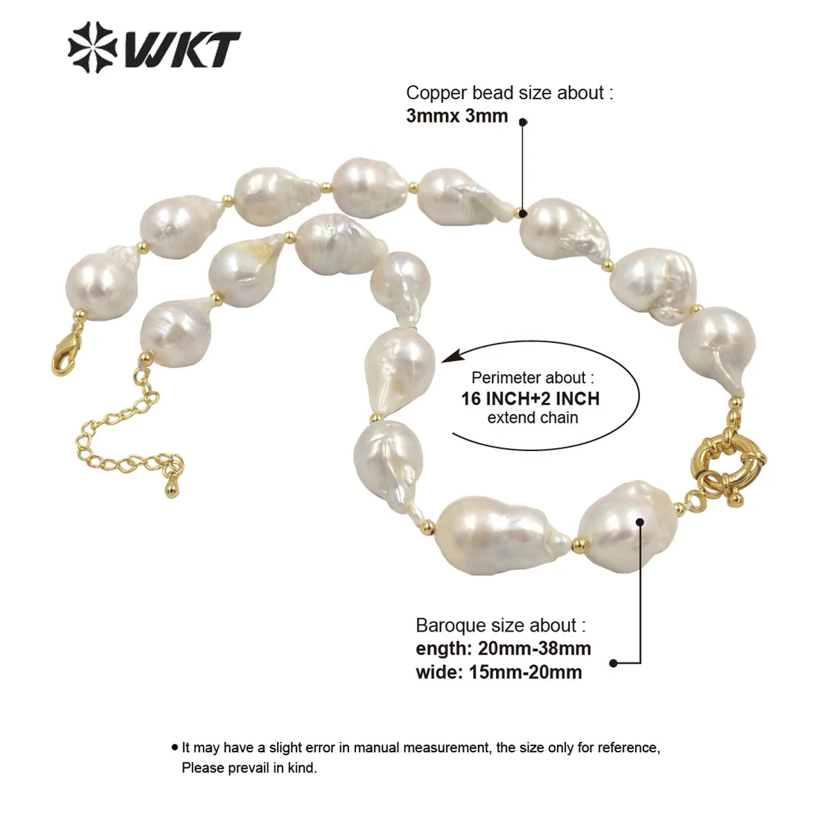 Jewellery  WT-JN184  WKT 2022 New Sale Baroque Pearl Pendant Necklace Exquisite Pendant Necklace  Jewelry