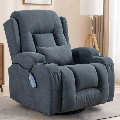 Living Room Reclining Sofas Manual Recliner Chair 360° Swivel Rocker Recliner Chair Lounge Chair