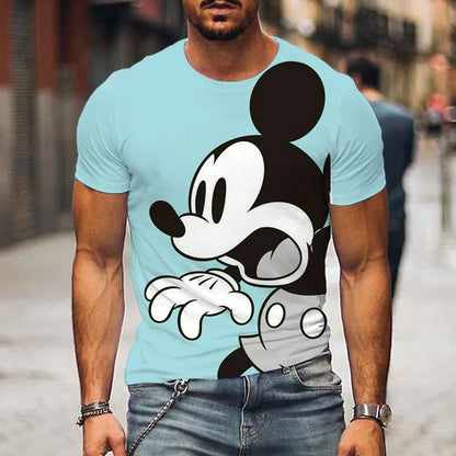 Men clothing   Disney Mickey Mouse 3D Print T-Shirt Summer Daily Loose Short Sleeve Tops Casual Tees Unisex Clothing Apparel