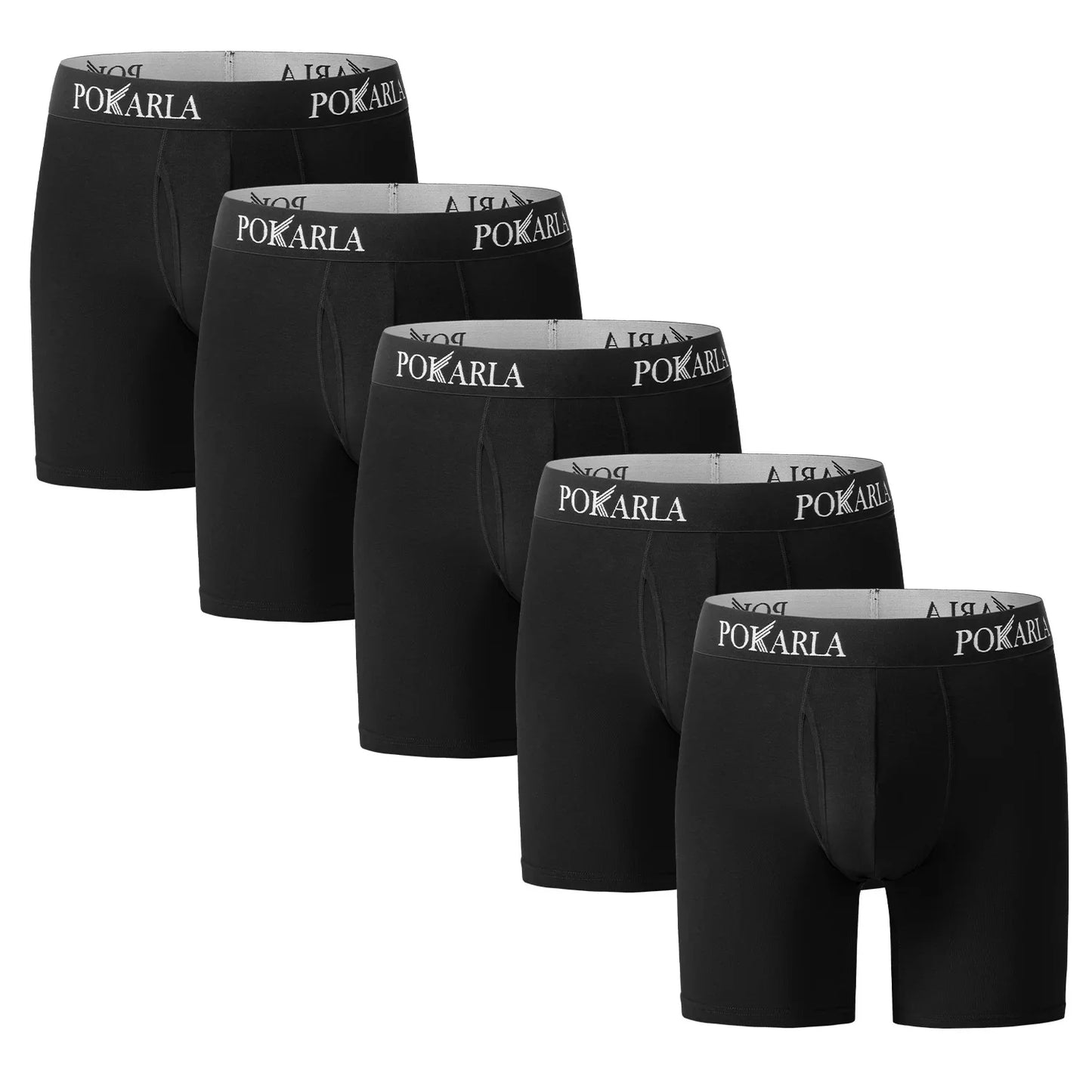 Men clothing   POKARLA 5pcs Men’s Cotton Boxer Shorts Open Fly U Pouch Soft Breathable Male Underwear Tagless Sexy Underpants Elastic Panties