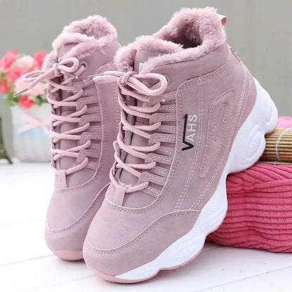 Woman shoes New High-quality Warm Cotton Shoes for Women High-top Short Plush Sports Women's Shoes Non-slip Casual Flat-soled Women's Shoes