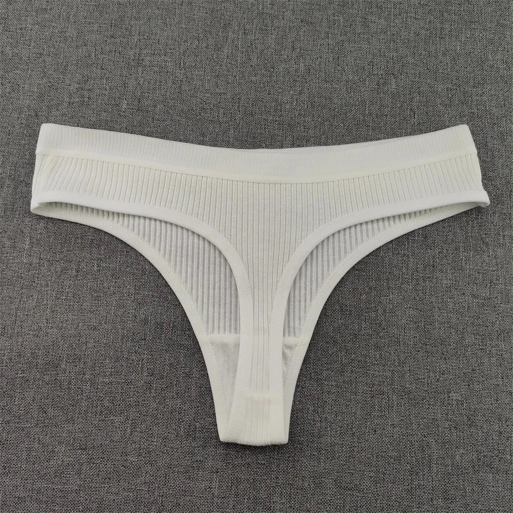 Woman clothing   10 Pcs/Set Cotton Thong Women's Panties Low Rise Sexy G-string Solid Color Classic Underwear Female Intimates Bikini Lingerie