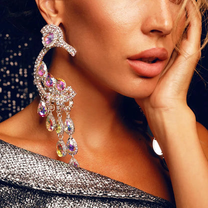 Jewellery   Trend Colorful Water Drop Dangle Earrings Luxury Prom Accessories Fashion Women Exaggerate Rhinestone Earrings Wedding Jewelry